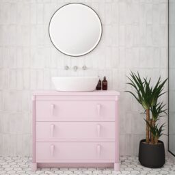 Loops 600mm IP44 MATT BLACK Round LED Bathroom Mirror & Demister Tunable White Border - thumbnail 2