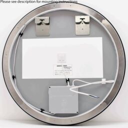 Loops 600mm IP44 MATT BLACK Round LED Bathroom Mirror & Demister Tunable White Border - thumbnail 4