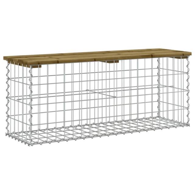 Berkfield Home Garden Bench Gabion Design 103x31.5x42 cm Impregnated Wood Pine in Brown