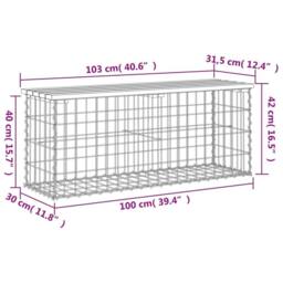 Berkfield Home Garden Bench Gabion Design 103x31.5x42 cm Impregnated Wood Pine in Brown - thumbnail 8