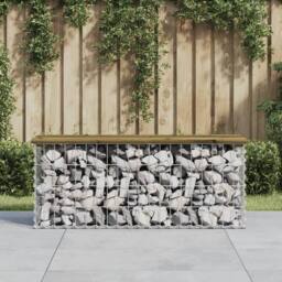 Berkfield Home Garden Bench Gabion Design 103x31.5x42 cm Impregnated Wood Pine in Brown - thumbnail 2