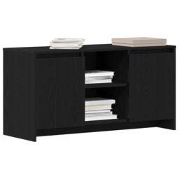 Berkfield Home TV Stand in Black Oak - 102 x 37.5 x 52.5 cm, Made of Engineered Wood - Size: 102 x 37.5 x 52.5 cm - thumbnail 3