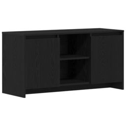 Berkfield Home TV Stand in Black Oak - 102 x 37.5 x 52.5 cm, Made of Engineered Wood - Size: 102 x 37.5 x 52.5 cm - thumbnail 2