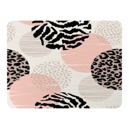 Benjamin Tate Design Abstract Geometrics With Animal Print & Circles Blanket in Natural - Size: 120 cm x 150 cm - thumbnail 1