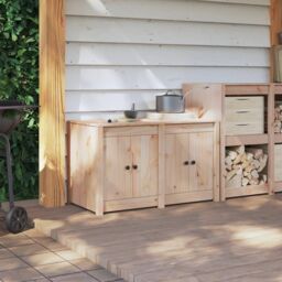 Berkfield Home Outdoor Kitchen Cabinet 106x55x64 cm Solid Wood Pine in Brown - Size: 106 x 55 x 64 cm - thumbnail 4