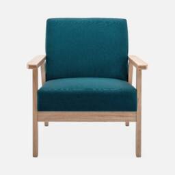 sweeek 3-seater Bench & Armchair In Wood & Fabric in Beige - thumbnail 3
