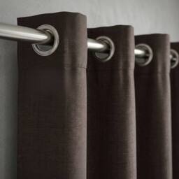 HOME LUXE INTERIOR Charcoal Faux Silk Fully Lined Eyelet Curtains - 1 Pair, 66inches x 54inches - Size: 163 cm width x 132 cm drop - thumbnail 6