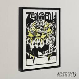 "Artery8 Female Dancers At The Ice Palace Kirchner Black Framed Canvas Wall Art in White - Size: W12"" x H16""" - thumbnail 2