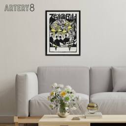 "Artery8 Female Dancers At The Ice Palace Kirchner Black Framed Canvas Wall Art in White - Size: W12"" x H16""" - thumbnail 3