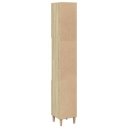 Berkfield Home Bathroom Cabinet Sonoma Oak 30x30x190 cm Engineered Wood in Brown - Size: 30 x 30 x 190 cm - thumbnail 6