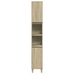 Berkfield Home Bathroom Cabinet Sonoma Oak 30x30x190 cm Engineered Wood in Brown - Size: 30 x 30 x 190 cm - thumbnail 4