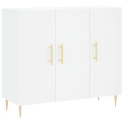 Berkfield Home Sideboard White 90x34x80 cm Engineered Wood - Size: 90 x 34 x 80 cm - thumbnail 1
