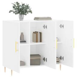 Berkfield Home Sideboard White 90x34x80 cm Engineered Wood - Size: 90 x 34 x 80 cm - thumbnail 4