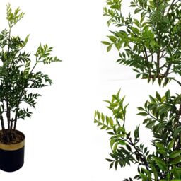 Pegdev 60cm Artificial Nandina Bonsai Ficus Tree Potted Indoor Plant in Green - thumbnail 4