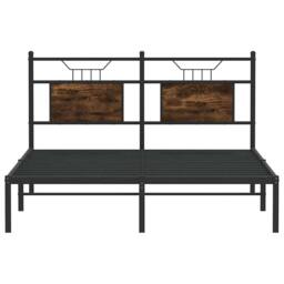 Berkfield Home Bed Frame without Mattress Smoked Oak 137x190 cm Engineered Wood in Brown - thumbnail 6