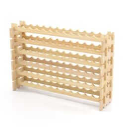 Gymax Wooden 72 Bottles Wine Rack 6-Tier Stackable Wine Storage Stand in Natural