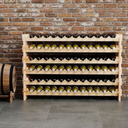Gymax Wooden 72 Bottles Wine Rack 6-Tier Stackable Wine Storage Stand in Natural - thumbnail 5