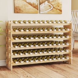 Gymax Wooden 72 Bottles Wine Rack 6-Tier Stackable Wine Storage Stand in Natural - thumbnail 3