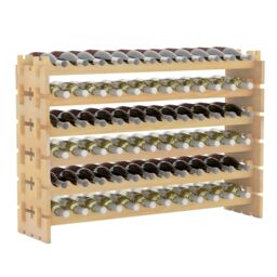 Gymax Wooden 72 Bottles Wine Rack 6-Tier Stackable Wine Storage Stand in Natural - thumbnail 6