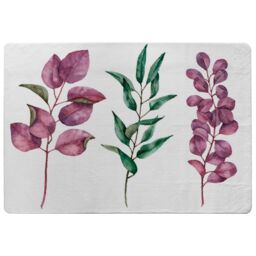 Benjamin Tate Design Purple & Green Leaves Rug in Natural - Size: Large - thumbnail 1