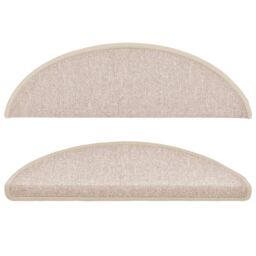 Berkfield Home Stair Mats 10 pcs 56x17x3 cm Taupe - Size: Medium - thumbnail 4