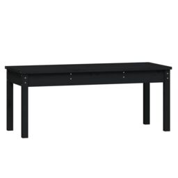 Berkfield Home Garden Bench Black 109x44x45 cm Solid Wood Pine - Size: 109 x 44 x 45 cm - thumbnail 2