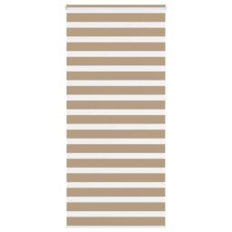 Berkfield Home Zebra Blind Sand Brown 105x230 cm Fabric Width 100.9 cm Polyester - thumbnail 1