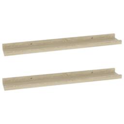 Berkfield Home Wall Shelves 2 pcs Sonoma Oak 60x9x3 cm in Light Tan - Size: 60 x 9 x 3 cm