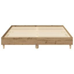 Berkfield Home Bed Frame No Mattress Artisan Oak 140x200 cm Engineered Wood in Brown - thumbnail 5