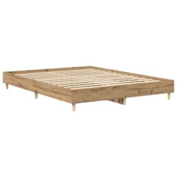 Berkfield Home Bed Frame No Mattress Artisan Oak 140x200 cm Engineered Wood in Brown - thumbnail 4