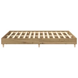 Berkfield Home Bed Frame No Mattress Artisan Oak 140x200 cm Engineered Wood in Brown - thumbnail 6