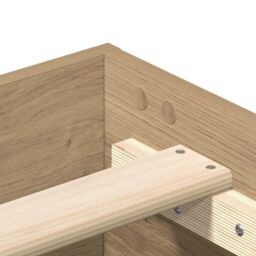 Berkfield Home Bed Frame No Mattress Artisan Oak 140x200 cm Engineered Wood in Brown - thumbnail 8