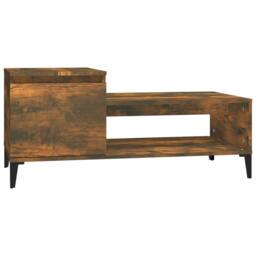 Berkfield Home Coffee Table Smoked Oak 100x50x45 cm Engineered Wood in Brown - Size: 100 x 50 x 45 cm - thumbnail 1