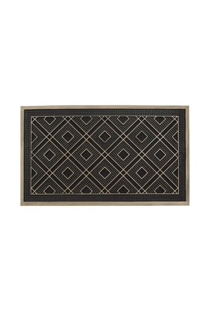 JVL Havana Rubber Pin Doormat 45x75cm Diamond in Black - Size: 45 cm x 75 cm - image 1