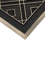 JVL Havana Rubber Pin Doormat 45x75cm Diamond in Black - Size: 45 cm x 75 cm - thumbnail 4
