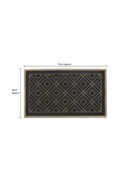 JVL Havana Rubber Pin Doormat 45x75cm Diamond in Black - Size: 45 cm x 75 cm - thumbnail 5
