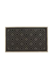 JVL Havana Rubber Pin Doormat 45x75cm Diamond in Black - Size: 45 cm x 75 cm - thumbnail 1