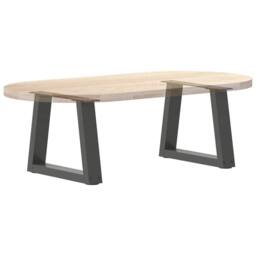 Berkfield Home Dining Table Legs V-Shape 2 pcs Anthracite 30x(30-31.3) cm Steel in Charcoal - thumbnail 8
