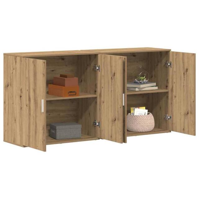 Berkfield Home Sideboards 2 pcs Artisan Oak 79x38x80 cm Engineered Wood in Brown - Size: 79 x 38 x 80 cm - image 1