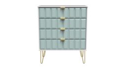 Ready Assembled 2 U Metro 4 Drawer Chest (Ready Assembled) in Duck Egg Blue