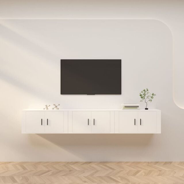 Berkfield Home Wall-mounted TV Cabinets 3 pcs White 80x34.5x40 cm - image 1