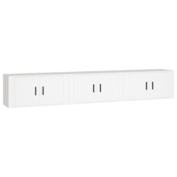 Berkfield Home Wall-mounted TV Cabinets 3 pcs White 80x34.5x40 cm - thumbnail 2