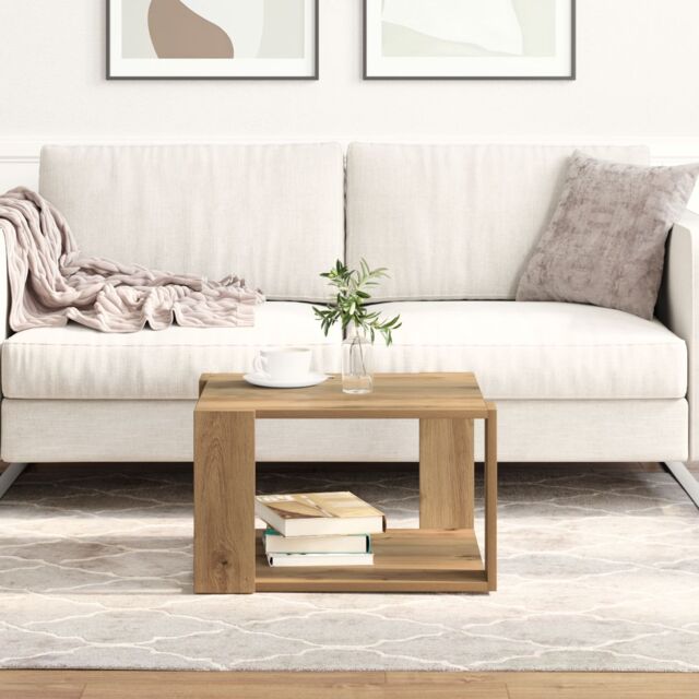 Berkfield Home Coffee Table Artisan Oak 51, 5x51, 5x30 cm Engineered Wood in Brown - image 1