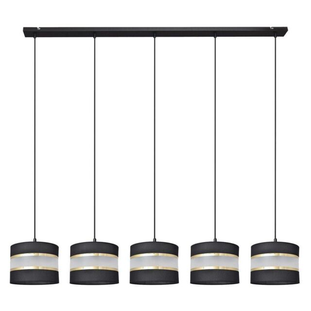 Netlighting Helen Straight Bar Pendant Ceiling Light Black Gold 115cm - image 1