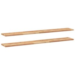 Berkfield Home Floating Shelves 2 pcs 160x20x2 cm Oil Finished Solid Wood Acacia in Brown - Size: 160 x 20 x 2 cm - thumbnail 2