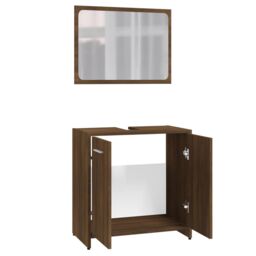 Berkfield Home Bathroom Furniture Set Brown Oak Engineered Wood - thumbnail 6
