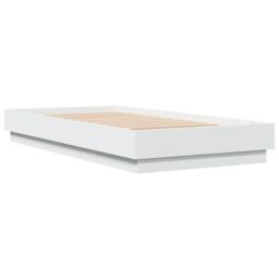 Berkfield Home Bed Frame without Mattress with LED Lights White 75x190 cm Small Single - thumbnail 3
