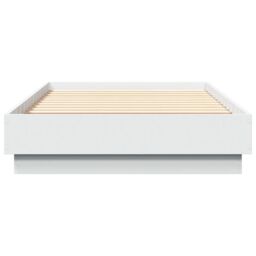 Berkfield Home Bed Frame without Mattress with LED Lights White 75x190 cm Small Single - thumbnail 6