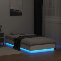 Berkfield Home Bed Frame without Mattress with LED Lights White 75x190 cm Small Single - thumbnail 5