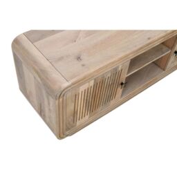 Indian Hub Hudson Carved 2 Doors TV Cabinet - Mango Wood - L40 x W145 x H55 cm in Brown - thumbnail 4